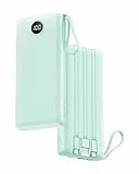 VRURC Powerbank, Power Bank 20000mAh mit Kabel USB C Schnelles Aufladen 22.5W Tragbares Ladegerät Fast Charging mit LED Display Externer Handyakkus Kompatibel mit iPhone, Huawei usw