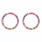 Amosfun 2stücke Farbenfrohes Polymer Clay Armband Stilvolles Stretch-perlenarmband Für Frauen Verstellbar Elastisches Design Für Jeden Anlass Bohemian-inspirierte Schmuckstücke