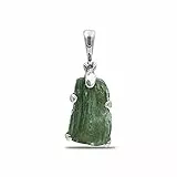 Starborn Natural Moldavit Anhänger aus Sterlingsilber - zierlich
