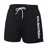Zagano Adam Lipski Badehose Herren 5115 - Badehosen Männer Schwimmhose - Badeshorts - Bad Strand Boxer Shorts for Men - Kurze Hosen - Trainingshose Beachshorts schwarz Gr. L
