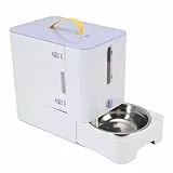 Automatischer Katzenfutterautomat, 2-in-1 Katzenfutterspender und Behälter mit transparentem Fenster, Edelstahlnapf, Automatischer Futterspender für Katzen und Welpen (hellblau)