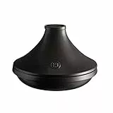 Emile Henry EH7A9567 Tajine aus Keramik, 2 l, für Induktion, Durchmesser 26 cm, 4 bis 6 Personen, Farbe Weiß/Schwarz