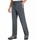 Herren Wanderhose Leichtgewichtige wasserabweisend Sweatpants Innennaht 30'' Outdoor Trekkinghose mit Reißverschlusstaschen Dunkelgrau 03-L