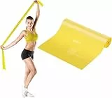 Fitnessbänder 2m Lang, Widerstandsbänder Gymnastikband Ideal für Yoga, Pilates, Krafttraining, Fitnessband Fitnessbänder für Männer Frauen-mit Trainingsanleitung [Gelb]