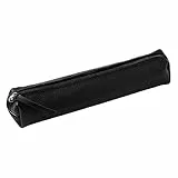 Clairefontaine 410001C Schlampermäppchen slim (aus Leder, 4x2,5x19,5 cm) 1 Stück schwarz