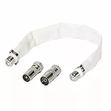 VIVANCO SAT Kabel, für Fenster Durchführung, Set F Buchse, F Stecker zu F Buchse, 10cm