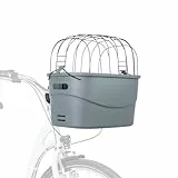 TRIXIE Hundekorb für das Fahrrad vorne bis 5 kg 42 × 39 × 30 cm – Hundefahrradkorb für Lenker 22–32 mm, aus Kunststoff und Gitter mit Schnellfixierung - 13096
