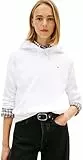 Tommy Jeans Damen Tjw Reg Flag Hoodie Dw0dw19958 Pullover-Kapuzenpulli, Weiß (White), M EU