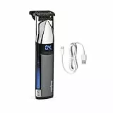 BaByliss Super‑X Metall Stoppeltrimmer – Wasserdichter Barttrimmer mit japanischen Stahlklingen (0,4–5 mm), Digitalanzeige, Lithium‑Ionen‑Akku, 90 Minuten Laufzeit, S996E
