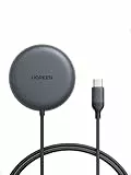 UGREEN Zapix Magnetisches Kabelloses Ladepad 25W, Qi2 zertifizierte iPhone Wireless Charger kompatibel mit MagSafe für iPhone 17/16 Serie, mit 1.5m Kabel - Schwarz