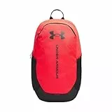 Under Armour Unisex Hustle Lite Backpack, strapazierfähiger Sportrucksack mit verschiedenen Fächern, wasserabweisende Sporttasche mit 2 Flaschenhaltern,Racer Red / / Black,OSFM