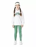 PATPAT Jogginganzug Mädchen Activewear Sets für Mädchen | Trainingsanzug Kinder, Kapuzenpullover + Hosen Mädchen | Sportkleidung Kinder Bekleidungssets Mädchen, Leggings Mädchen 9-10 Jahre 134-140cm