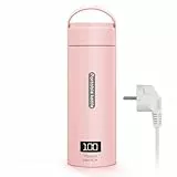 Flintronic Reise Elektrisch Wasserkocher, 380ML Mini Electric Kettle, 220 V/ 300W Thermoskanne, 304 Stainless Steel Liner, Kleiner Tragbarer Elektrischer Wasserkocher mit Automatischer Abschaltung