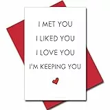KARTEN 24 VERSAND Valentinskarte Jahrestag Karte Liebe Liebesbrief für Grußkarten Valentinstag lustig frech Freund Mann Ehemann ihn Geschenk Valentinstagskarte (I met you)