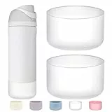 WK IEASON 2Pcs Silikon Wasserflasche Boot für Owala 24oz, schützende Flasche unten Abdeckung Basis für Owala FreeSip Twist und Flip Flask Flaschen (Clear,24OZ)