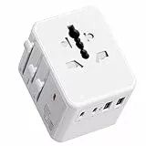 Auxmir Reiseadapter Weltweit, 45W PD Schnelles Aufladen Steckdosenadapter mit 2 USB A und 3 USB C, Internationaler Reisestecker für EU USA UK Japan Australien Thailand, Travel Adapter für Reisen