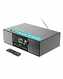 Internetradio WLAN mit CD Player | Stereoanlage Bluetooth mit Radio DAB+ & UKW | 120W 2.1 Stereo Lautsprecher mit Eingebauter Subwoofer | Küchenradio mit Spotify Connect & Podcasts | MAJORITY Quadriga