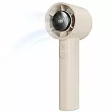 LUXVANO Handventilator - Tragbarer Mini Ventilator mit 1–199 Stufen, LED-Display, bis zu 13 Stunden Laufzeit, Kleiner USB Ventilator mit Akku für Büro, Reisen, Outdoor, Schminken, Beige