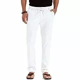 UHouse Hosen Herren Freizeit Chino Hose Business Slim Fit Freizeithose Business Baumwolle Herrenhosen Mode Golfhose Bequeme Stoffhose Lässig Anzughose Leichte Sommerhose Deals Weiß 3XL