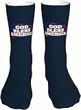 God Bless America Socken, lustige Socken, lässige Crew-Socken, Kompression, Laufsocken, feuchtigkeitsableitend, Neuheit, Geschenke, 16 Zoll