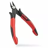 Wiha Electronic Seitenschneider mit breitem, spitzem Kopf / isolierte Zange mit 21° abgewinkelter Schneide ohne Wate, inkl. Öffnungsfeder / 138 mm