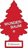 WUNDER-BAUM Auto-Lufterfrischer I Anhänger für langanhaltenden Duft im Auto oder zu Hause I Erdbeeren 1 Stück