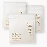 Glow25® Collagen Pulver [450g] - Unser Original - Kollagen Hydrolysat - Peptide Typ 1 und 3 - Gute Löslichkeit - Neutral