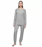 Triumph Women's Endless Comfort PK 01 LSL Pajama Top, Dark Grey Melange, 48
