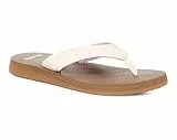 Sanuk Yoga Mat II | Flip-Flops für Damen | Yoga-Sandalen für Damen | Strandsandalen für Damen | Memory-Schaum-Fußbett, Weißbraun, 38 EU
