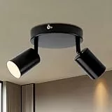 da LIGHT Deckenstrahler 2 Flammig, Schwenkbar Deckenspot Wandspot 15CM, Deckenleuchte Schwarz GU10 (ohne Leuchenmittel) Spotlight Lampe Modern 230V Für Wohnzimmer Schlafzimmer Küchen