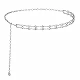 1 Stück Taillenkette Gürtel Damen Mehrschichtiger Taillenkettengürtel Damen Bauchkette Metall Taillengürtel Metal Links Taillenkettengürtel für Kleid Jeans Verstellbare Legierung Kette