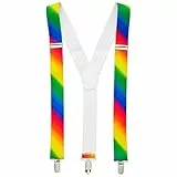 W WIDMANN MILANO Party Fashion 7985M - Hosenträger, Regenbogenfarben, Accessoire, CSD, Karneval, Mottoparty