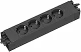 BACHMANN Steckdosenleiste Step Base 4-Fach GST18 Schwarz 906.18819 (modulares Stecksystem mit vielseitiger Anwendung)