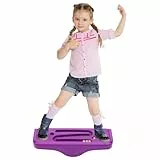 Arkyomi balance board kinder gleichgewichtstrainer,wackelbrett balance spiel montessori balance wippe,wobble board balancieren kinder indoor wippbret(lila)