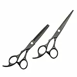 Generisch 2st Friseur Haarschnitt Schere Friseurscheren Friseur Haarschere Schere Zum Haare Schneiden Werkzeuge Zum Haarschneiden Haarschere Aus Edelstahl Black Rostfreier Stahl