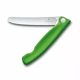 Victorinox Swiss Classic, Profi Tomaten- und Tafelmesser, Extra Scharfe Klinge, Wellenschliff, 11 cm, Rostfreier Stahl, grün