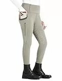 FitsT4 Sports Kinder Reithose Mädchen Reitleggings Silikon Vollbesatz Hohe Taille Reiten Hosen mit 2 Seitlichen Reißverschluss Taschen und Gürtelschlaufen