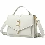 Travistar Umhängetasche Damen Kleine Handtasche Damen Vegan Leder Crossbody Bag Damen Schultertasche Elegant Abendtasche Kupplung mit Abnehmbar Gurt Kreditkartenfächer, Weiß