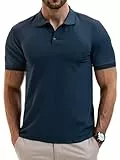 Vortewind Poloshirt Herren Kurzarm Schnelltrocknendes Atmungsaktives Polohemd Männer Elastischem Rippstrick-Bündchen Sommer Golf Shirt