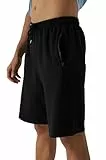 Smith & Solo Sporthose Herren Kurz - Kurze Hosen Herren, Laufshorts Männer Sommer Baumwolle Jogginghose Fitnesshose Sport Sportshorts Bermuda Shorts Hose Trainingshose Tennishose Schwarz L
