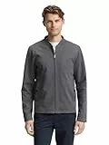TOM TAILOR Herren 1047274 Piqué Blouson Jacke mit Bomberkragen, 38807-Classic Dark Grey Melange, XL