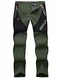 HFDWYJ Winter Softshellhose Herren Wanderhose Wasserdicht Winter Outdoorhose Skihose Für Herren, Gefüttert Softshell Hose Mit Stretchbund Outdoor Hose Wasserabweisend Thermohose Mit Zipper