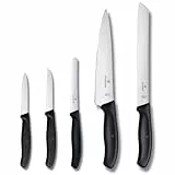 Victorinox Swiss Classic Küchenmesser Set, Küchengarnitur, 5-teilig, Extra Scharf, Swissmade, schwarz