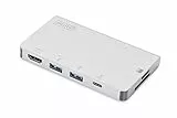 DIGITUS Dockingstation USB3.0/C 6Port Travel Dock 4K Silber