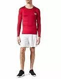 MEETYOO Herren Funktionsshirt Langarm Kompressionsshirt Shirt, Rot-1, L EU