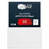 Artina FSC® Keilrahmen Leinwand zum Bemalen 100x140 cm - Artina FSC® Leinwand bespannte Keilrahmen Leinwände zum malen für Acrylfarben Canvas Weiß 100% Baumwolle