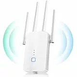 WLAN Verstärker, Ultraxtender WLAN Repeater, 1200Mbit/s Dualband WiFi Repeater mit WPS, 5G+2,4GHz Gigabit-LAN, AP Modus, Kompatibel Allen Standard-WiFi Routern, WiFi Geräten, Alexa