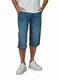 MUSTANG 3/4 Jeans Shorts Herren Stretch Straight Fit Freemont Kurze Hosen Bermuda Sommer Denim Einfarbig, Größe:36, Farbe:Dark Blue (1017637-5000-623)