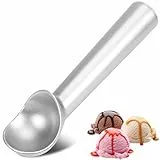 Eisportionierer, 18.5cm Einteiliger Silber Aluminium-Eislöffel, Ideal für Hart-Eiscreme, Keksteig, Gelato, Sorbet und Melonenbällchen