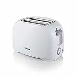 Tristar Toaster - 6 einstellbare Bräunungsstufen mit Brötchenaufsatz - Herausnehmbares Krümmelfach, Weiß - BR-1013